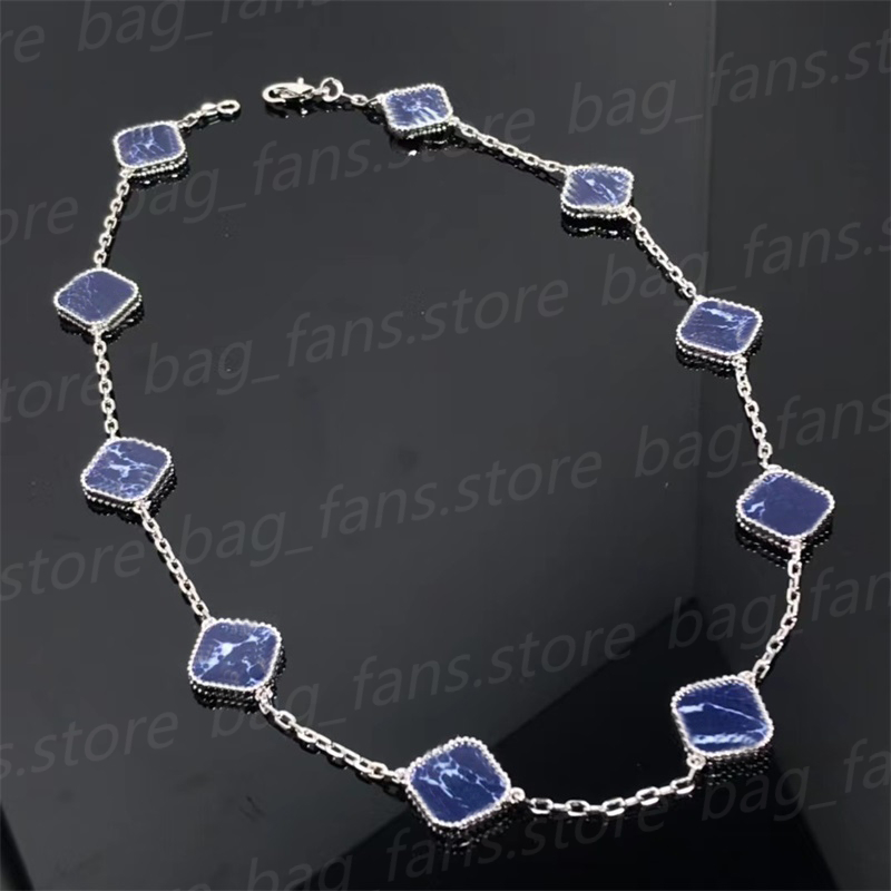 Designer 10 Flowers Necklace with Gold Chain Silver Rose Gold Chain With Box Festival Gifts 18909-image-937719768