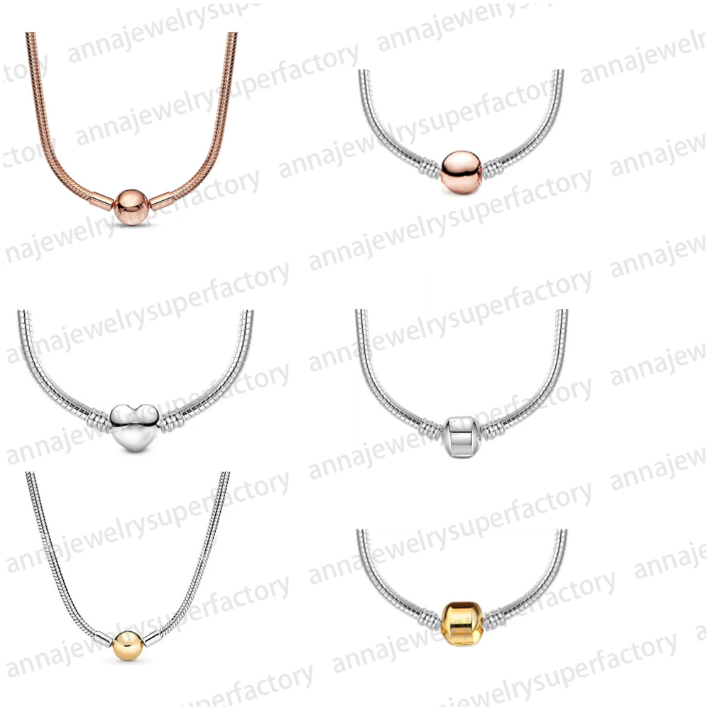 with box new Designer S925 Silver Pendant Necklaces for women Jewelry Moments Snake Chain Necklace Fashion clavicle chains luxury jewelry gift-image-937727641