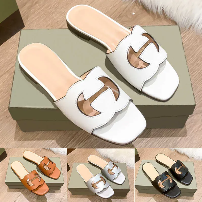 Italy Sandal Designer Women Sandals Love Interlock Cut Out Leather Slippers Fashion Luxury Womens Shoes Beach Sandal Lady Summer Slippers-image-937629387