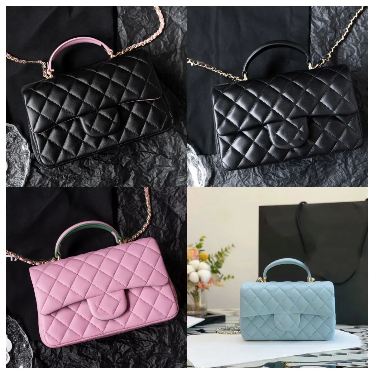 10A super Original quality women chain shoulder bags caviar Lambskin leather Luxury designer CF bag fashion crossbody Classic Flap handbag lady p-image-937671373