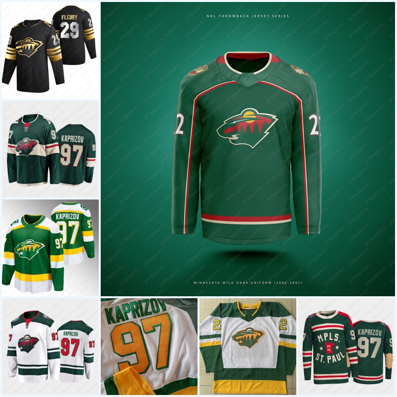 Minnesota Wild 97 Kirill Kaprizov 29 Marc-André Fleury Maillots de hockey Série mondiale 7 Brock Faber 14 Joel Eriksson Ek 12 Matthew Boldy Marcu