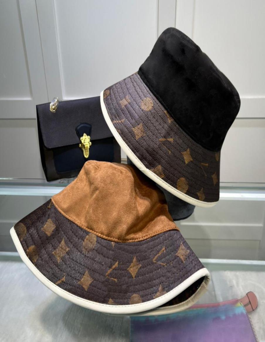 Mode Seau Chapeau Designer Chapeaux Casquette 2 Couleur En Cuir Patchwork pour Hommes Femme Top Quality4302478