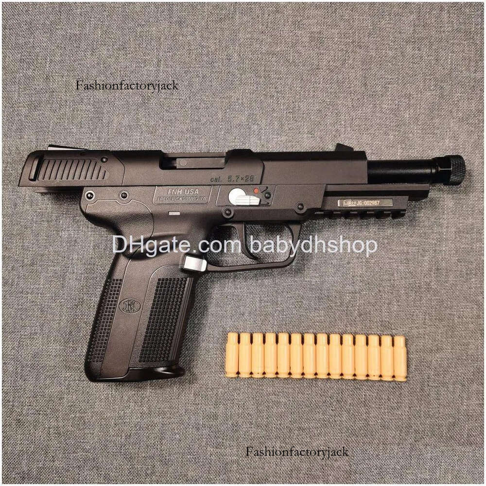 Gun Toys Toy Fn Five-seven Laser Blowback Pistol Shell Ejection Launcher with Empty Lock Function for Adts Boys Children Shooting Dr Dhx7u-image-1046476754