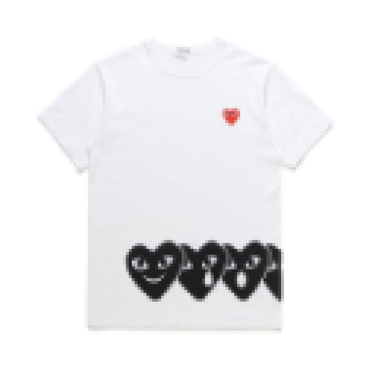 PLAY Mens T Shirts Red Heart Fashion Luxury Designer Embroidered Casual T Shirt Cotton Printed Short Slve Women High Quality Tshirts Summer Oversize