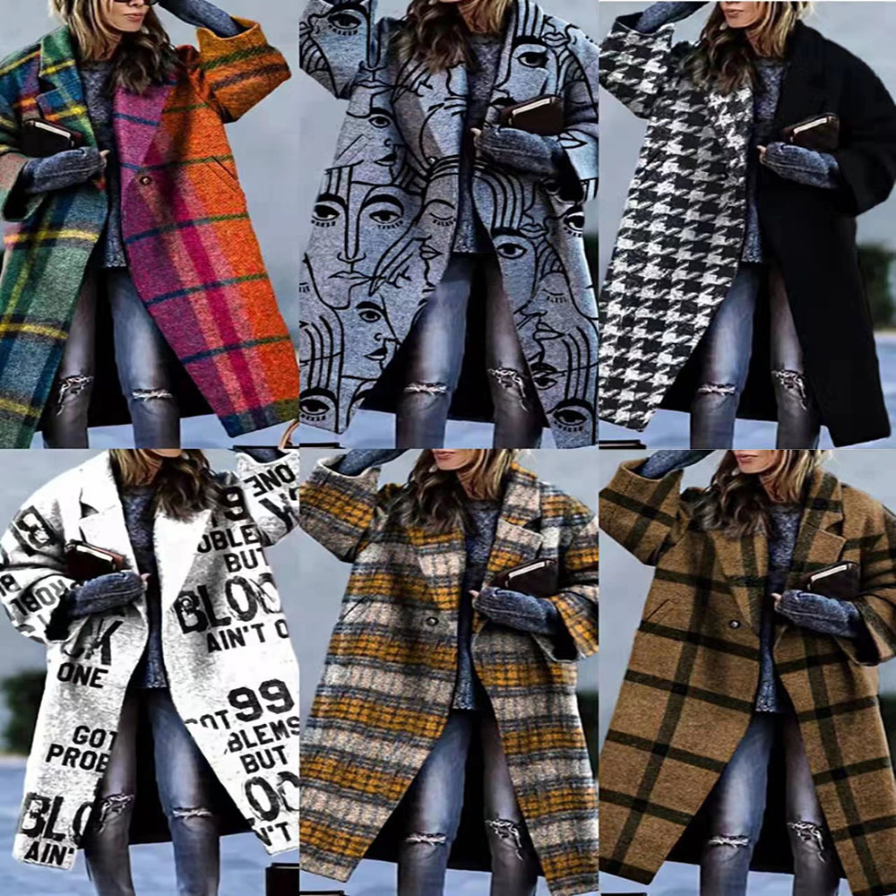 2022 nouveau surdimensionné décontracté fausse laine manteau couleur ajustement automne hiver femmes tenue femme fausse laine pardessus ample J24