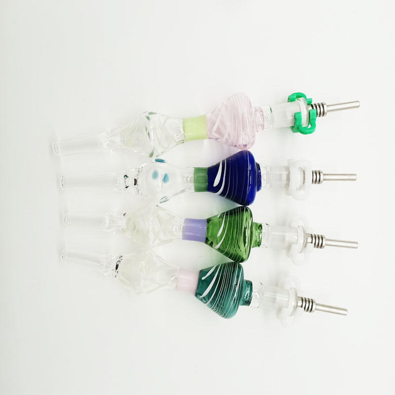 DPGHS045(10FM(ST) 4.9 Inch Smoking Glass Nector Collector Kit With 10Mm Stainless Steel Tip and Plastic Clip-image-937940805