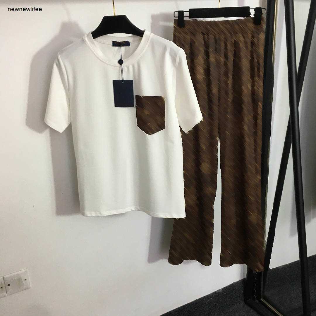 designer tracksuit women brand clothing for womens summer t shirt fashion pocket logo ladies shirt girl pants Jan 13-image-938217931