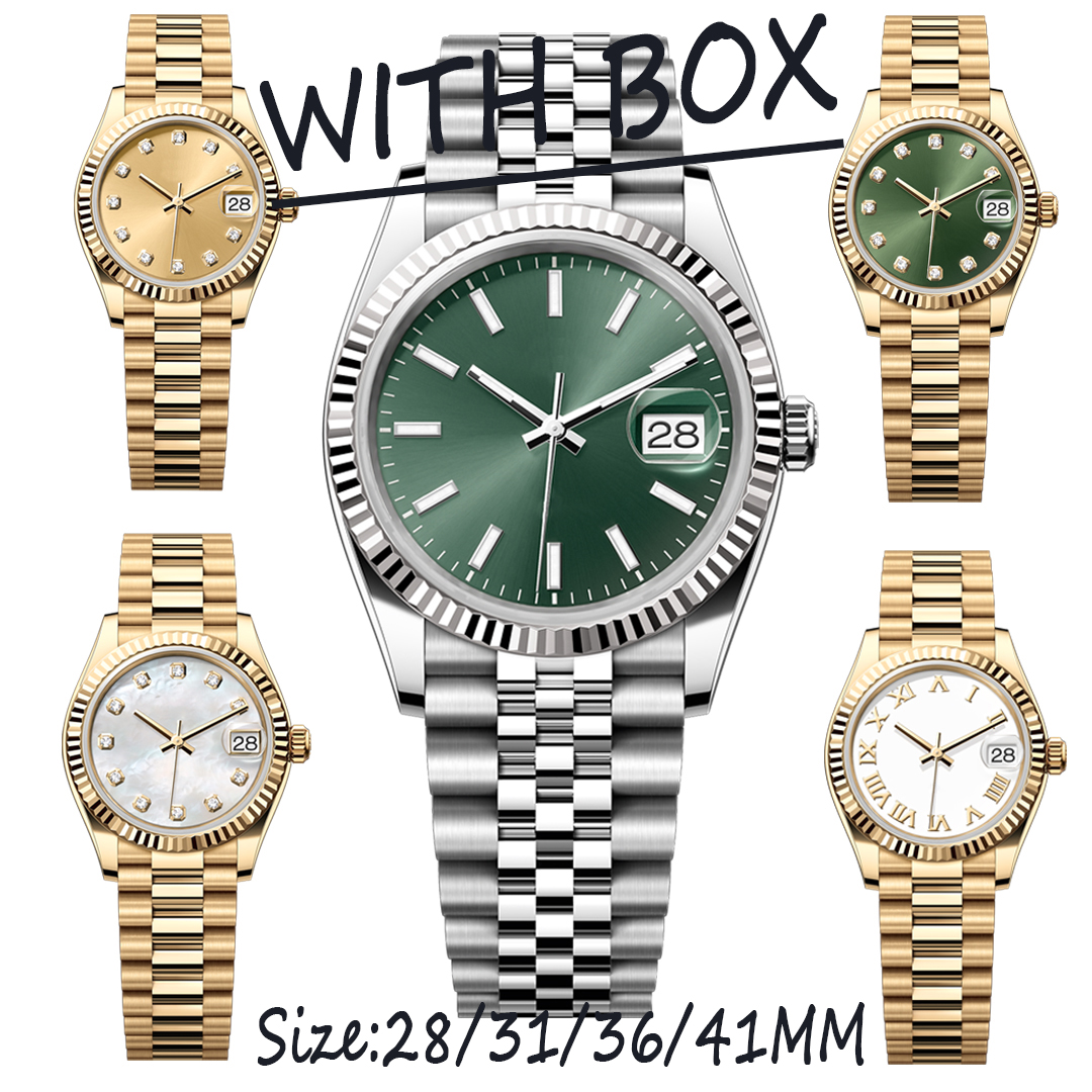 luxury mens watches 36/41mm automatic movement stainless steel gold watch 28/31 women 2813 mechanical quartz super luminous couples style classic wristwatches 