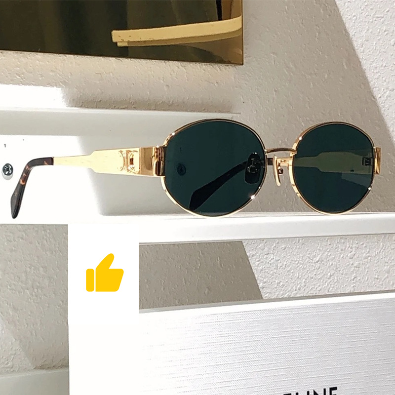 Fashion designer sunglasses for women's men glasses same Sunglasses as Lisa Triomphe beach street photo small sunnies metal full frame with box 