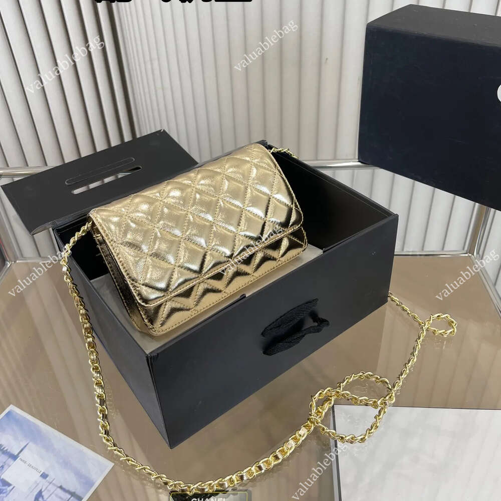 Classic Women Lambskin Wallets Quilted Flap Bags French Mini Coins Card Holder Vintage Matelasse Hardware Chain Crossbody Large Capacity Handbags-image-959716289