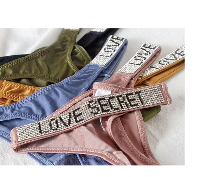 European and American style seamless Underwear Sex String LOVE thong sporty and sexy lifting buttocks, low waisted and playful thong narrow edge-image-938417722