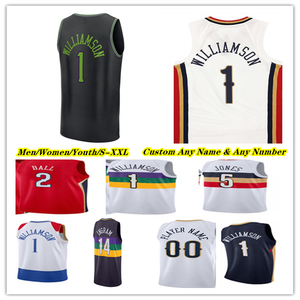 Maillot de basket-ball imprimé Zion Williamson de la Nouvelle-Orléans Brandon Ingram CJ McCollum Jonas Valanciunas Trey Murphy III Herbert Jones