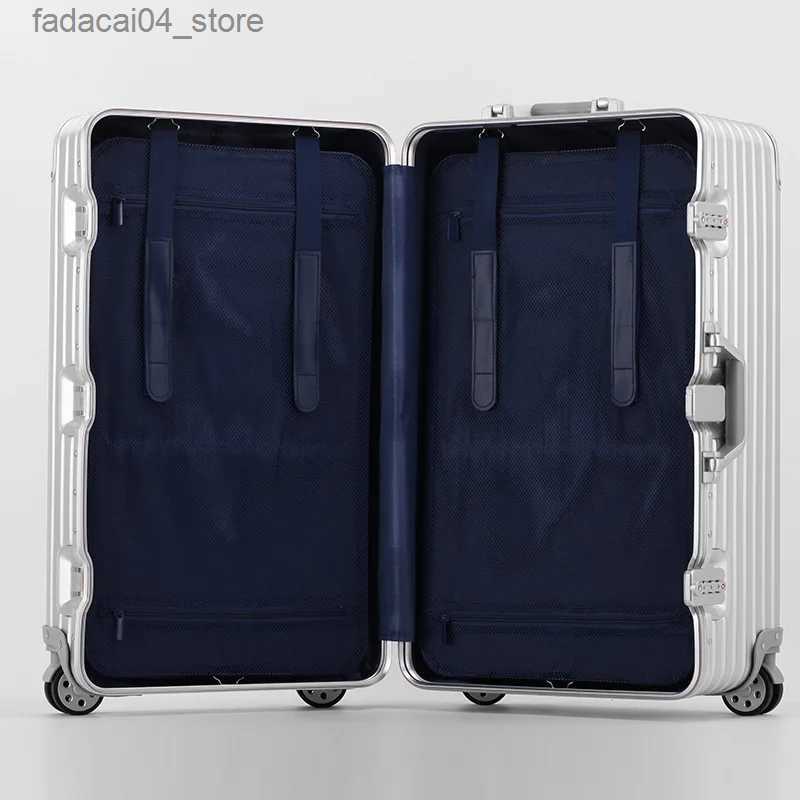 Suitcases Thickened Aluminium Frame Suitcase Universal Wheel Large Capacity Travel Suitcase 32-Inch Trolley Case Large Size Luggage Q240115-image-961370465