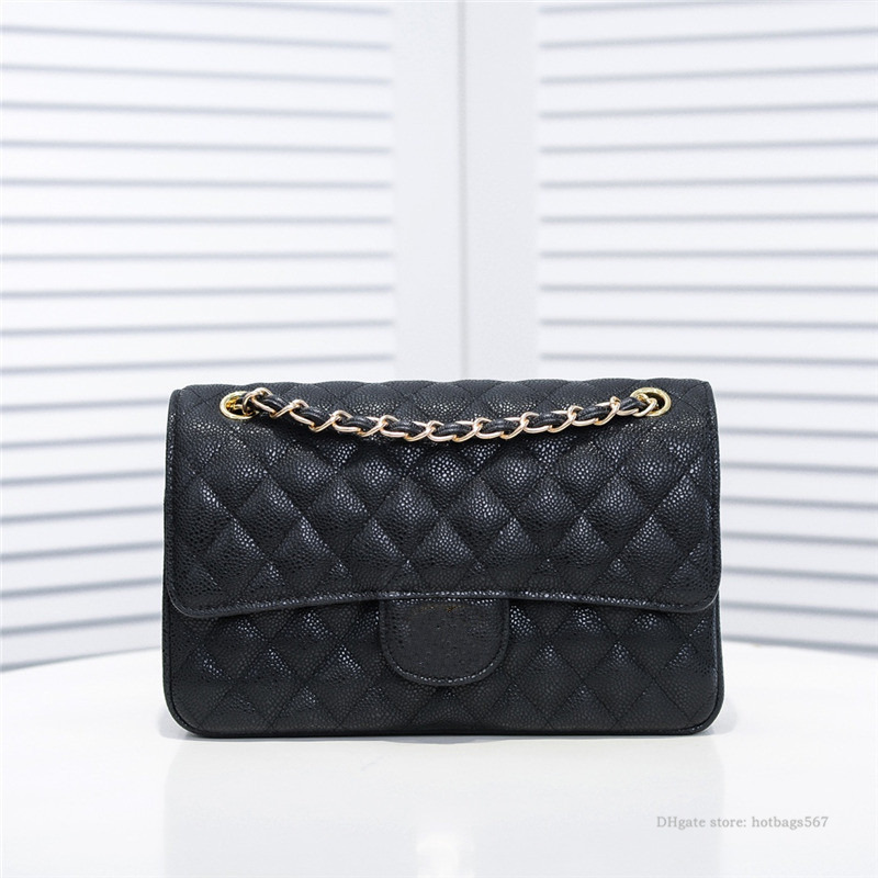 High Quality Genuine Leather Woman Bag Shoulder bags Wallet Designer Handbag Woman Tote purse clutch ladies free shipping caviar 25cm-image-938717295