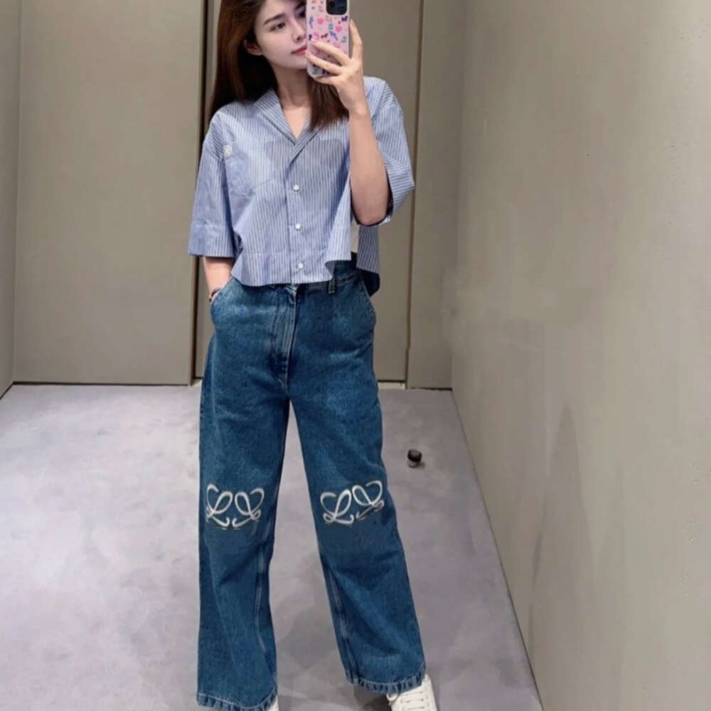 women jeans designer pants womens fashion letter embroidered graphic denim trousers loose Jeans luxury solid color Denim Pants-image-938479473