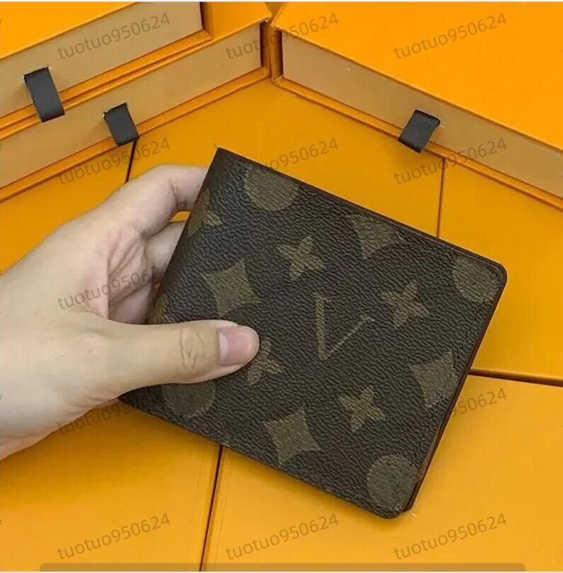 Diseñadores de alta calidad Carteras plegables Titular de la tarjeta Plaid Luxurys Mens Wallet Designers Women Wallet High End con caja Monedero