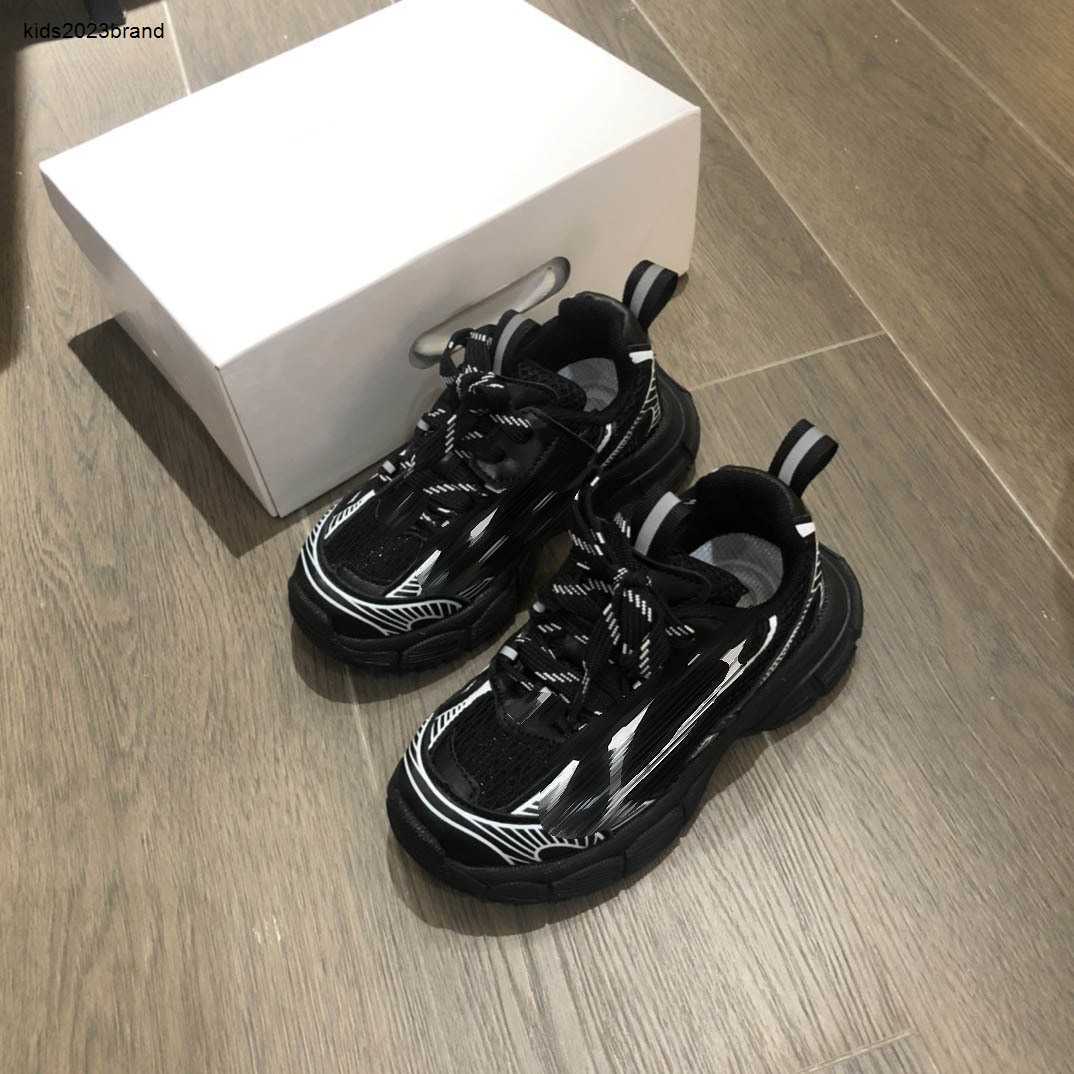 New kids Running shoes black baby Sneakers Size 26-35 Including boxes Lace-Up girls boys Thick soled shoes Jan10-image-938902106