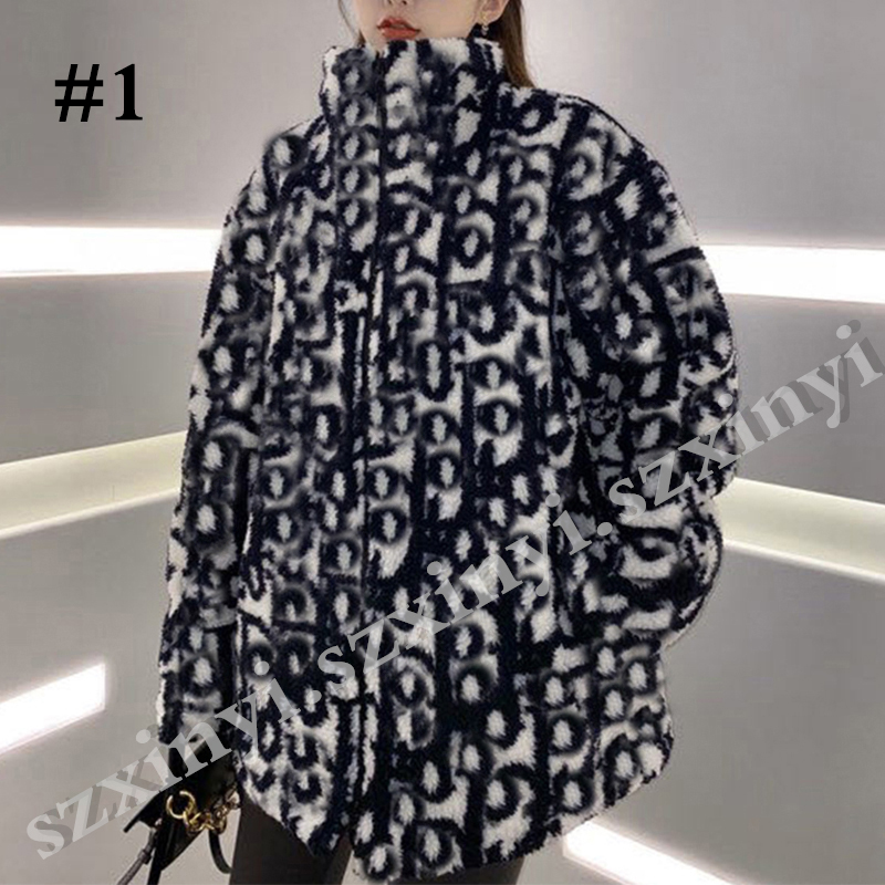 Veste en peluche pour femmes à la mode avec lettres imprimées, manteau chaud pour femmes