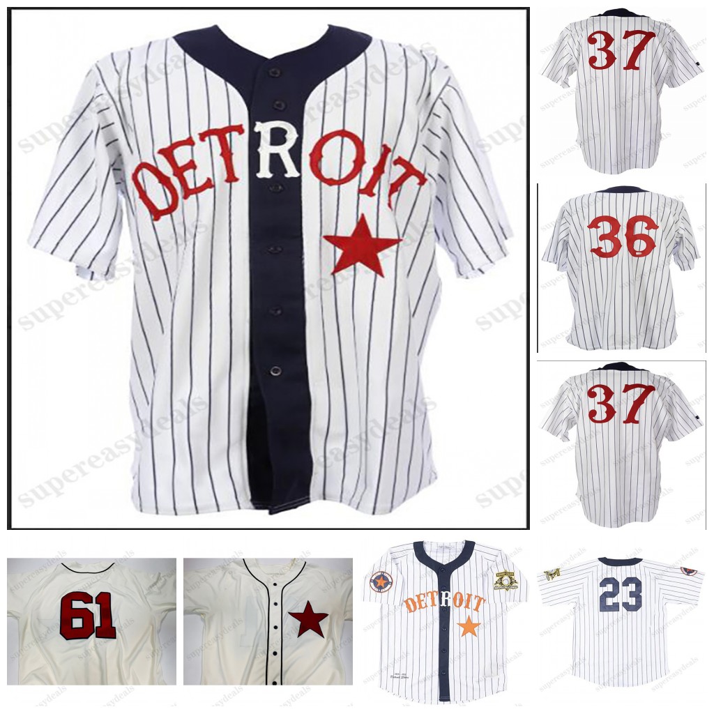 Detroit Stars Negro Leagues 1995 Juan Samuel 2014 Joe Nathan 1995 Joe Boever 1995 Jeff Jones Shane Greene Ian Kinsle Baseball Jersey-image-928567812