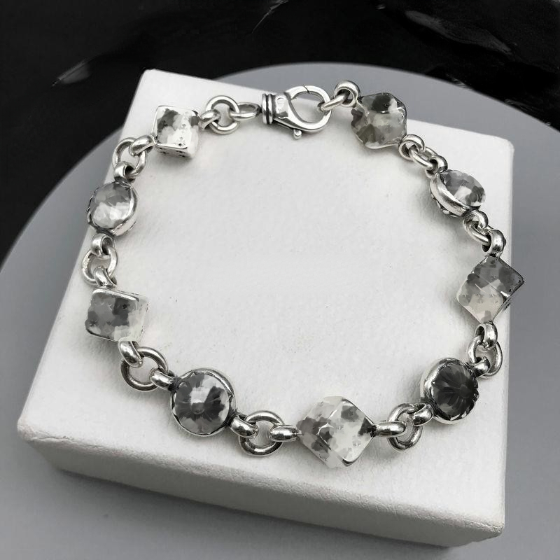 Unisex Designer Bracelets Multi-styles Classic Bracelet Vintage Thai Silver Crosses Dice Punk Bracelet-image-939105993