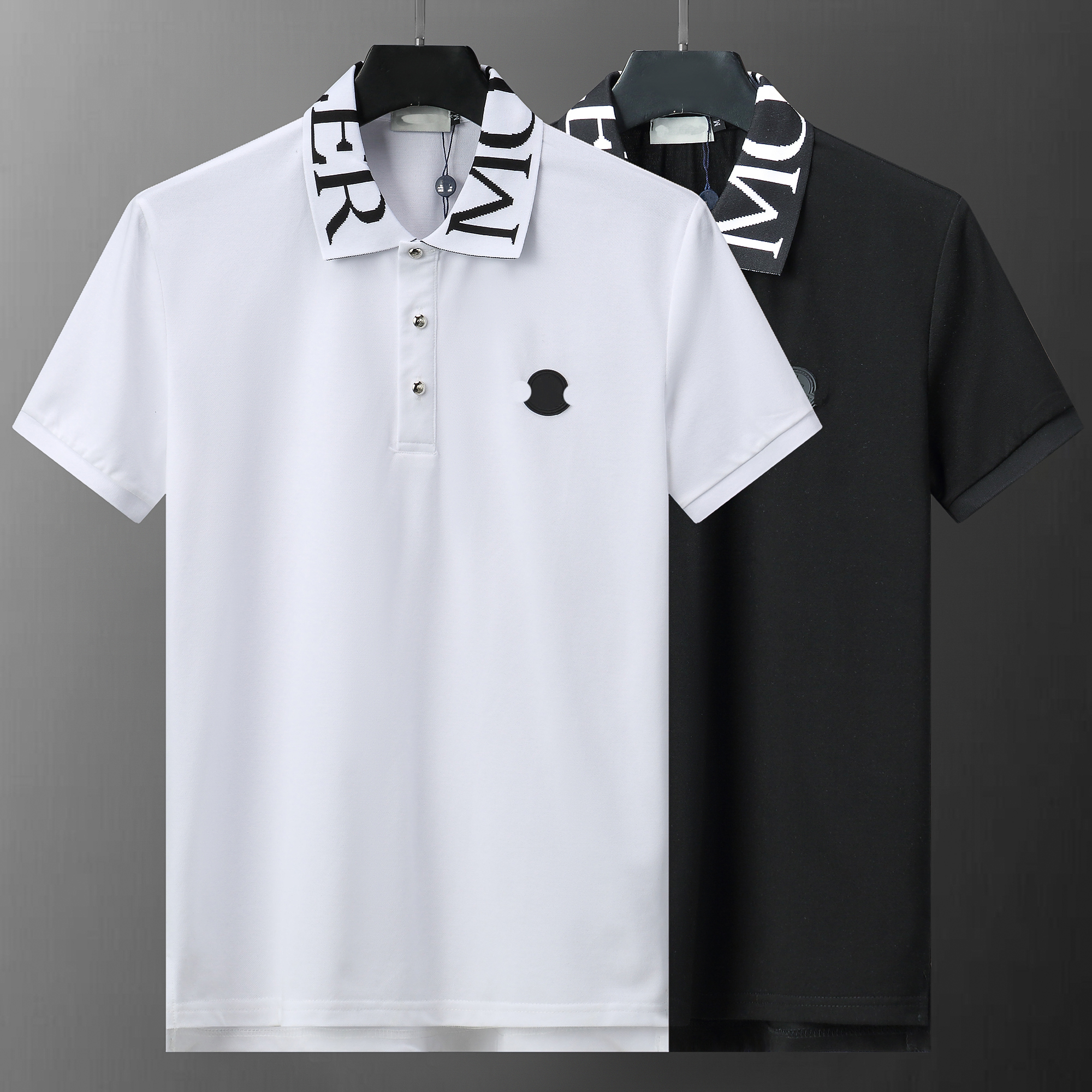 designer Men's polos men T-Shirts Short Sleeve T shirt polo shirt High Quality letter printing pattern clothes clothing tee black and white mens Tees Asian size M-3XL 