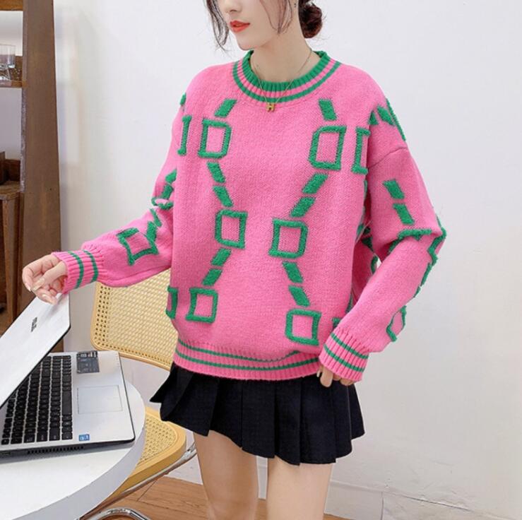 Pull en tricot pour femmes de concepteur pour cardigans vert rose col en V à manches longues manteau de mode d'hiver décontracté