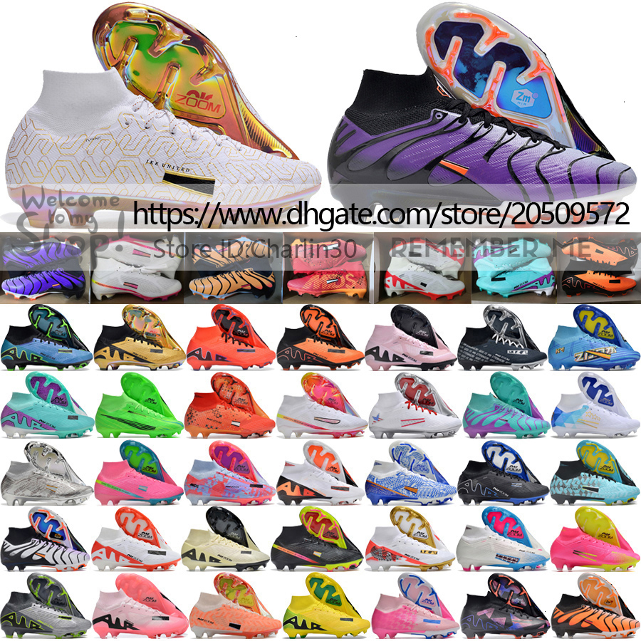 Send With Bag Quality Football Boots Zoom Superflys 9 Elite FG ACC Socks Soccer Cleats For Mens Firm Ground Mbappe Ronaldo Trainers Comfortable Football Shoes US 6.5-12 