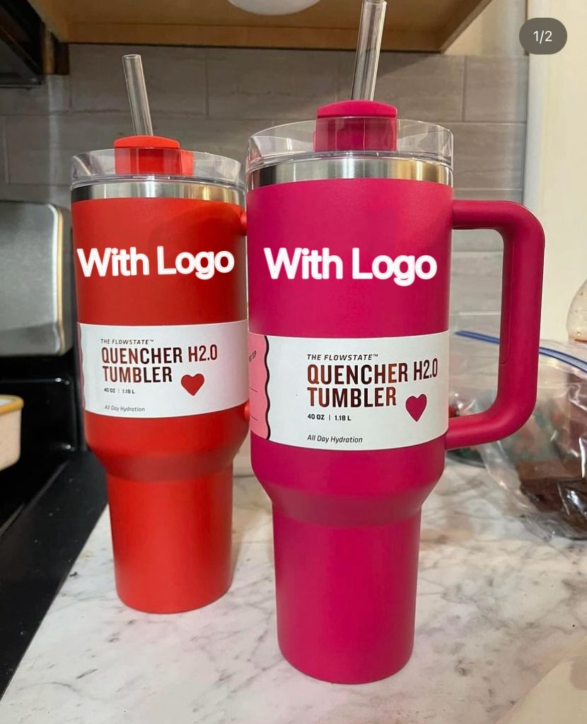 Cosmo Pink Tumblers Target Red Parade Flamingo Cups H2.0 40 oz cup Water Bottles X Copy With LOGO 40oz Valentine's Day Gift Pink co-branded-image-373632703