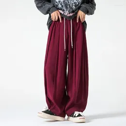 Men`s Pants Korean Style 5 Colours Men Oversized Wide-Leg Trousers Baggy Straight High Waist Casual Sports Jogging Pant Yoga