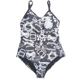 Classic Womens One Piece Designer Swimsuit Print Beach Swimwear Halter Bathing Suits
