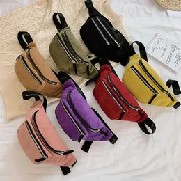 Waist Bags Corduroy Bag Designer Zipper Chest Sport Travel Girl Belt Fashion Phone Pack For Women
