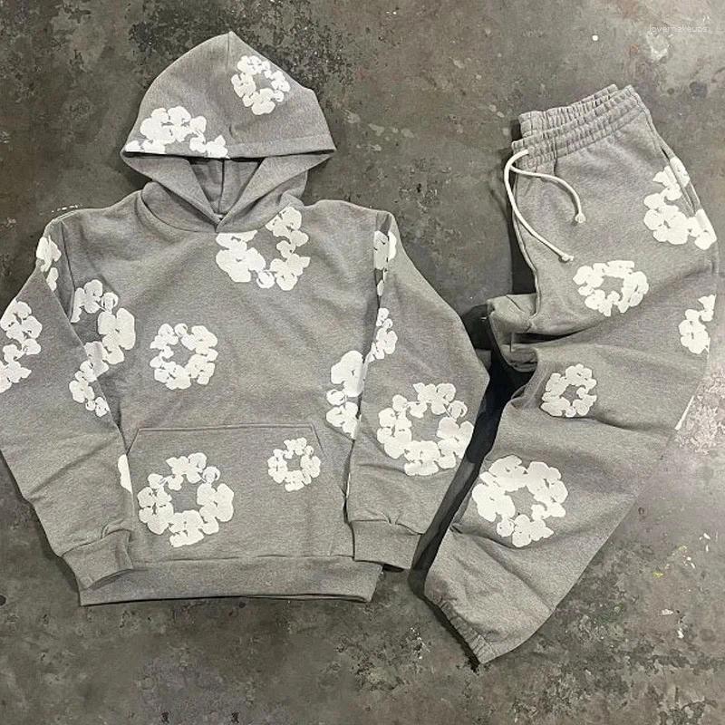 Men&#039;s Tracksuits Streetwear Y2K Suit Mens Hoodie Sweatpants Two Piece Set Hip Hop Patchwork Oversized Pullover Sweatshirt Casual Pants-image-939428052