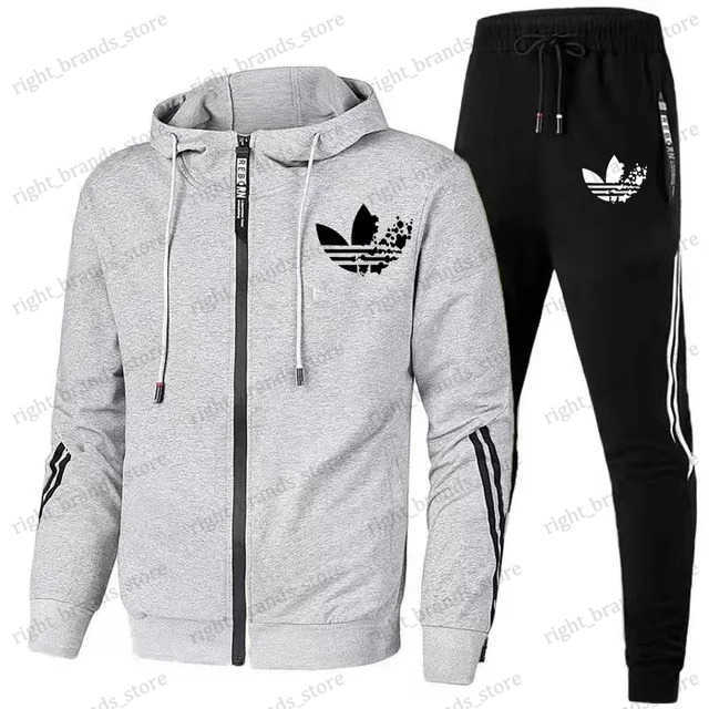 Men's Tracksuits Brand Men Tracksuit 2 Pieces Men's Winter Jacket Casual Zipper Jackets Sportswear+Pants Sweatshirt Sports Suit Men Set