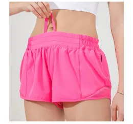 ll Womens Yoga Shorts Outfits With Exercise Fitness Wear lu Short Pants Girls Running Elastic Pants Sportswear Pockets lu88248