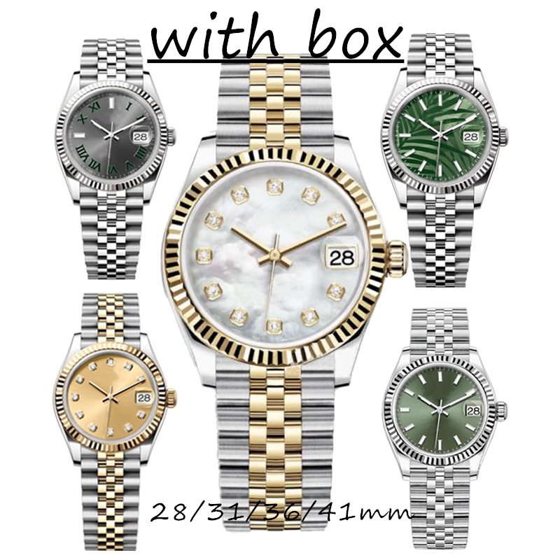 Luxury Men's Automatic Mechanical Watch 36/41MM 904L aaa All Stainless Steel Watch Women's 28/31 Quartz Battery Super Bright Sapphire Waterproof Watches montre de luxe 