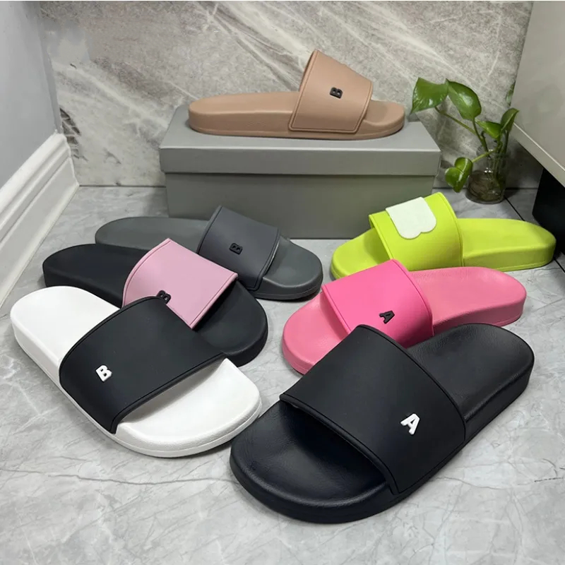 Fashion Pool Slides slipper sliders Paris slides sandals slippers for men women Hot Designer unisex Pool beach flip flops With box Size 35-46-image-939394027