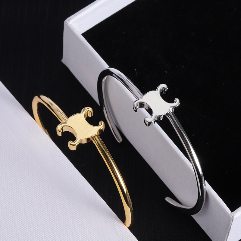 Simple Bracelet Girls Silver Gold Luxury Pattern Fashion Bangle Bracelets Womens Wristband No Buckle Designer Fine Jewelry with Box-image-939661532