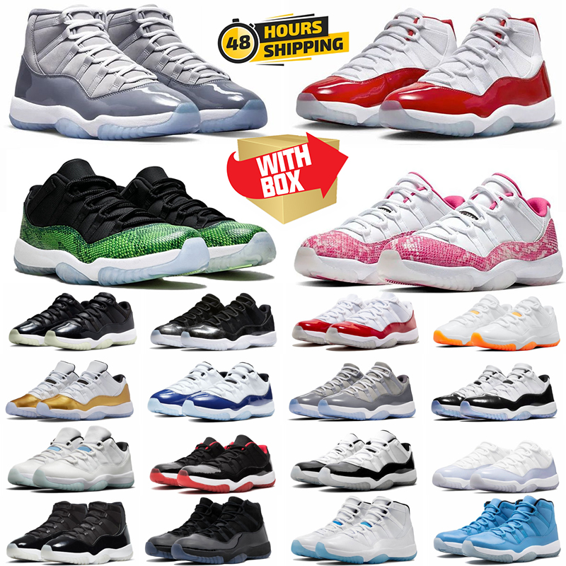 Jumpman 11 11s cherry University Blue Red Thunder Military Black Cat Pine Green Pure Money Infrared Midnight Navy Sail cool grey cap and gown dmp ga
