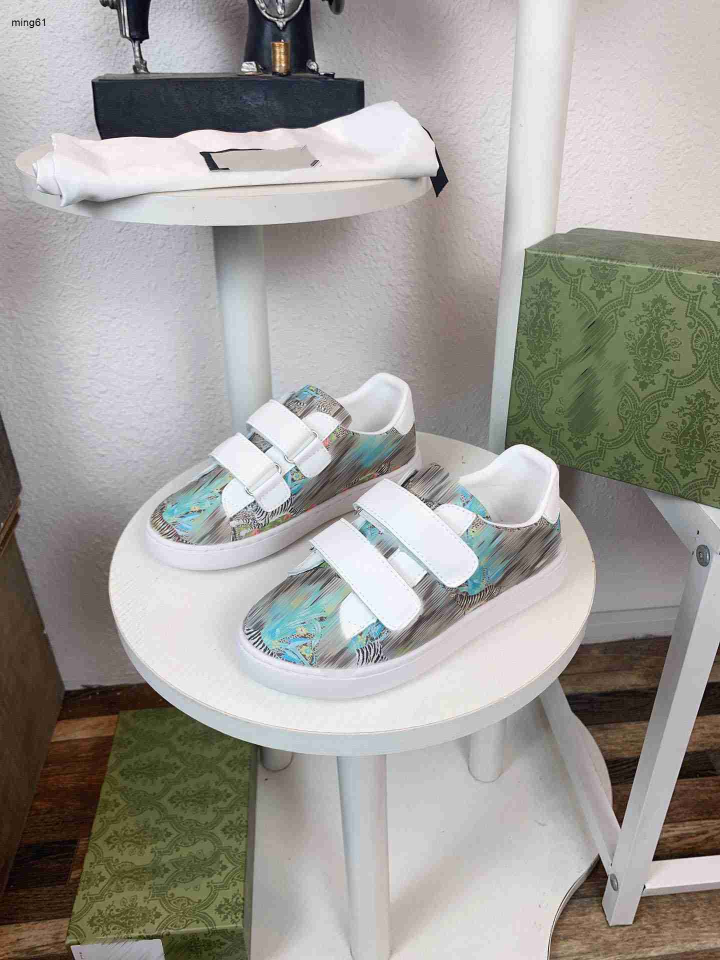 Brand kids shoes Tiger pattern print baby Sneakers Size 26-35 Including boxes Multi color splicing girls boys shoes Jan20-image-939940700