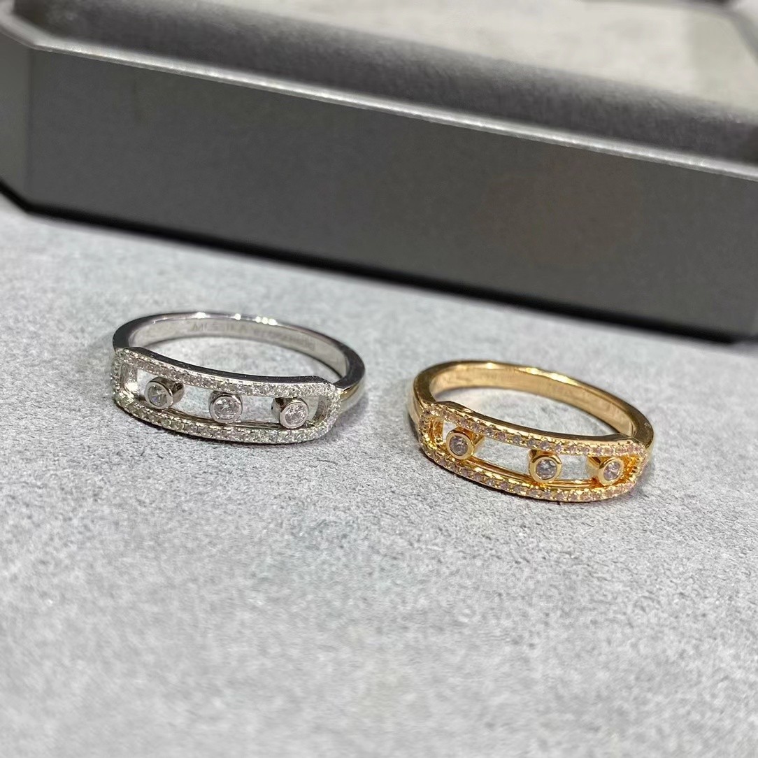 Plain wedding Band Ring Designer Thin Three Diamond Dynamic Women Mens Top V Gold Ring Classic Premium Rose Gold Electroplating 18K For Gift With Bo