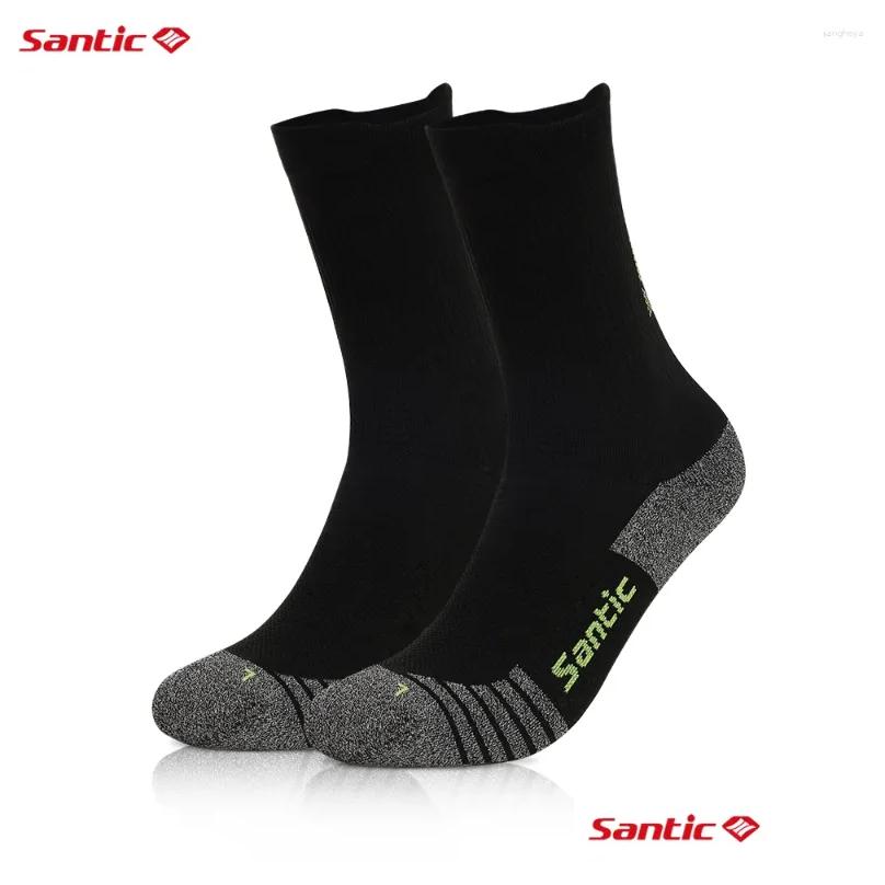 sports socks santic cycling medium long tube men women 2024 outdoor mtb bike running compression comfortable multi-color