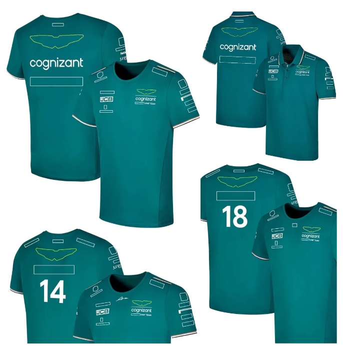F1 2024 Official Team Driver T-Shirt Formula 1 Racing Polo Shirt Short Sleeve Same Fans Summer Fashion Green Jersey T-shirt Custom-image-940364697