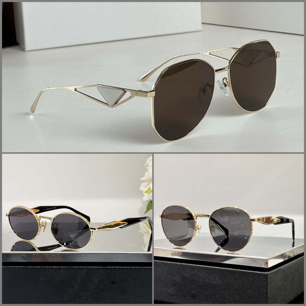 Fashion Designer Sunglasses Women Men Oval Glasses With Gift Box Original Quality-image-927589469