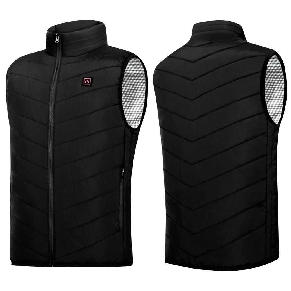 Unisex Electric Heated Vest 9 Heating Areas Jackets Lightweight with Zip USB Charging Camping Outdoor Sportswear Q260917