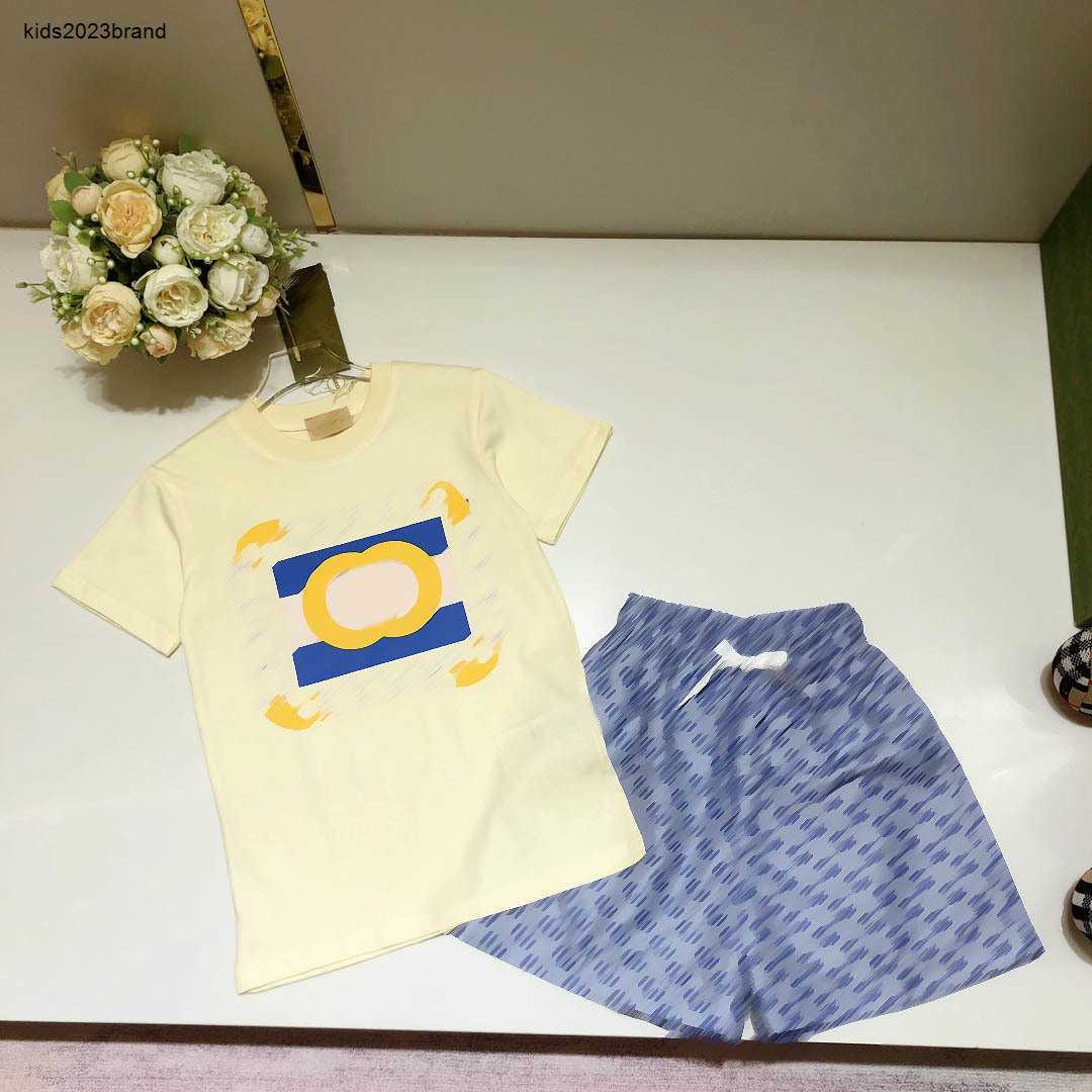 New kids tracksuits high quality Short sleeved suit Size 100-160 baby clothes boys T-shirts and Full print of letters shorts Jan20-image-940750064