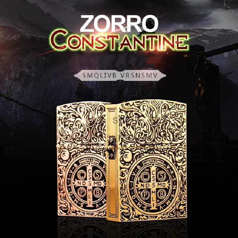 Lighters 1 1 Limited Edition ZORRO Metal Personalized Constantine Creative Heavy Armor Oversized Lighter Oversized Kerosene Lighter Gift YQ240124-image-940894790