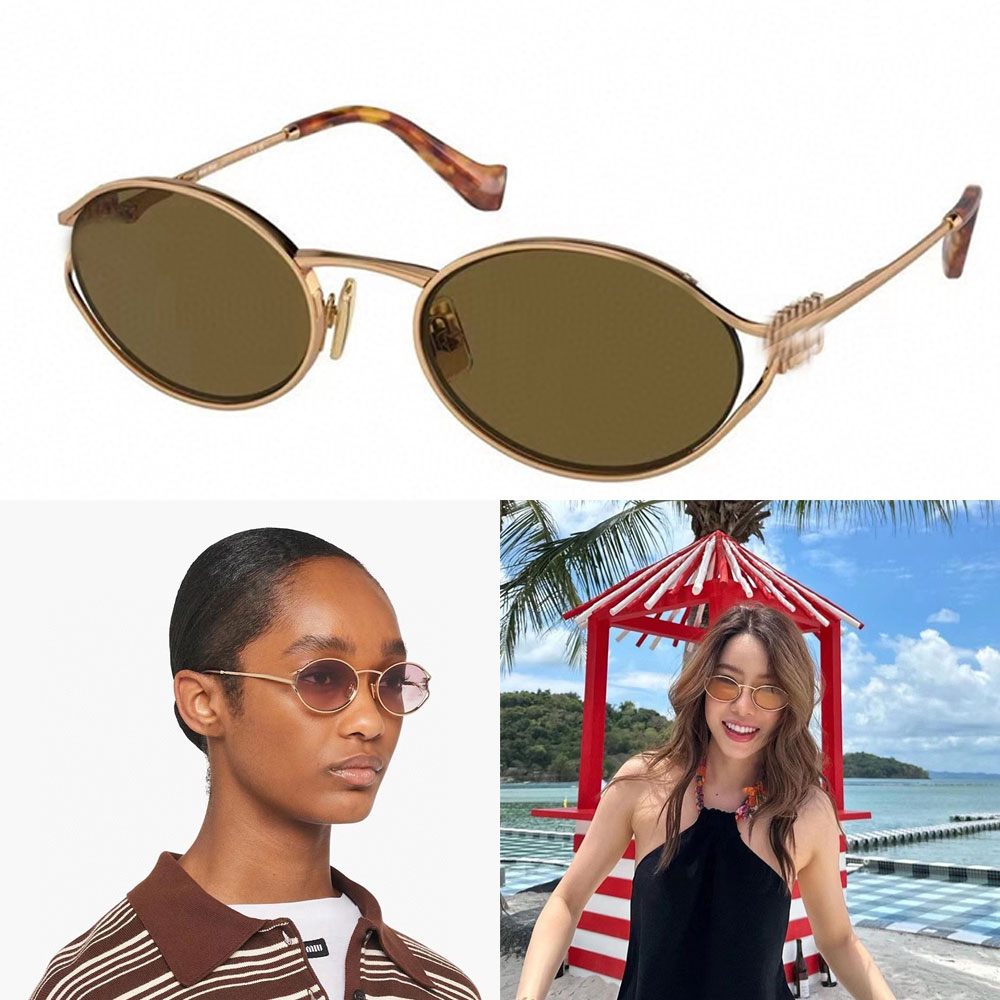 Designer women metal oval sunglasses lady fashionable oval sunglasses metal frame Ladies Luxury Outdoor Party Sunglasses 52-image-940879683