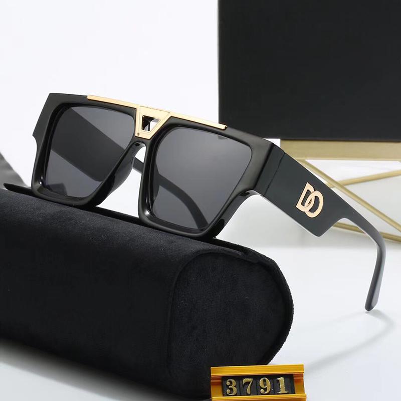 Luxury Designer Sunglass Big Frame Sunglasses for Women Men Sun glass Leg Letter Design Goggle Adumbral Classical Black Outdoor Eyeglasses-image-940708109