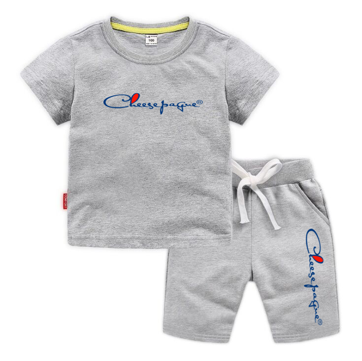 Summer Suits 0-13 Years Boys Girls Brand letter Printed 100% Cotton Orange T-shirts Sport Shorts Sets Children's Comfort Casual Tracksuits Sets