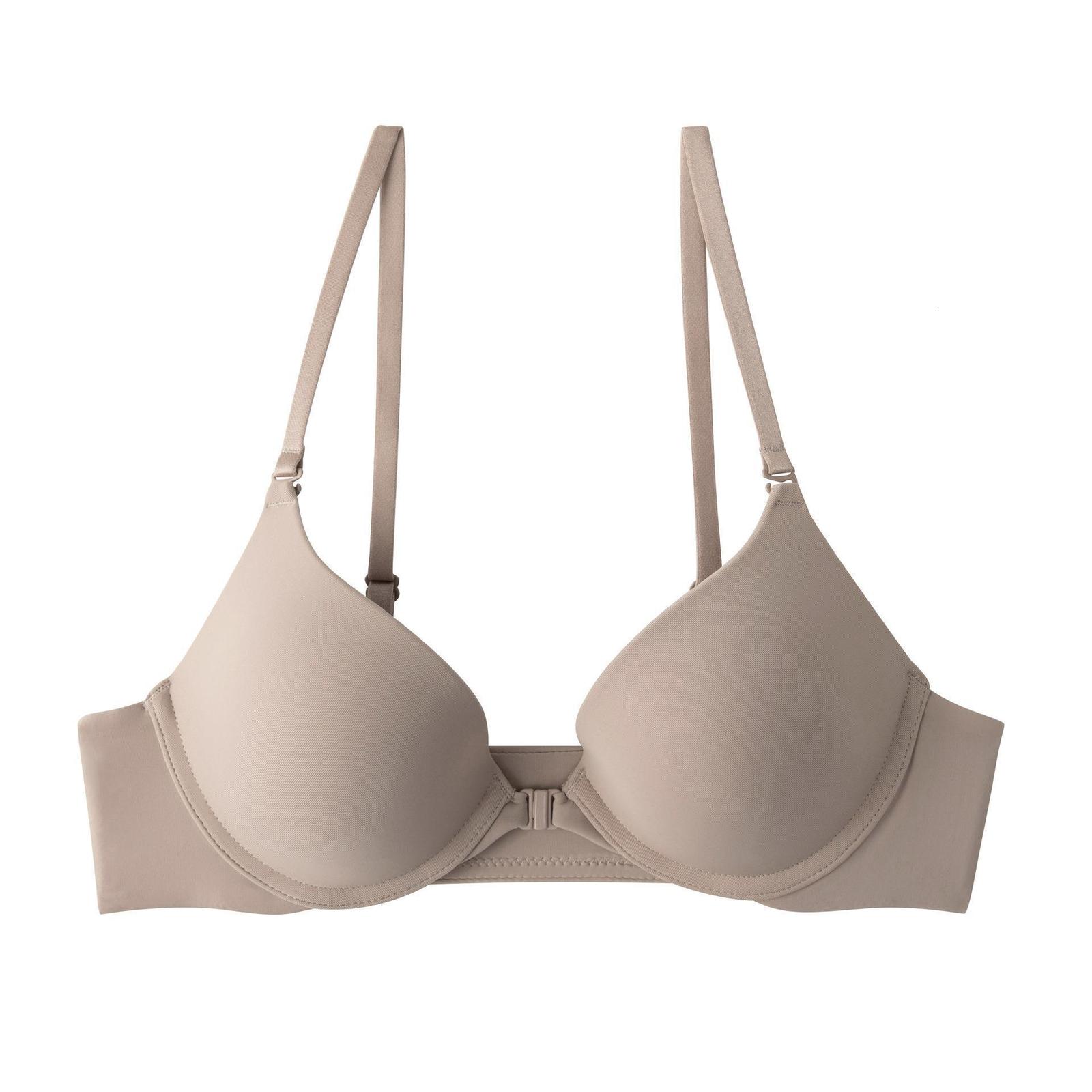 Deep V-smooth seamless lingerie for women with thin cotton front buckle and soft steel ring bra small chest gathered anti sagging bra Bra